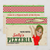 Pizzeria Party Einladung (Vorne/Hinten)