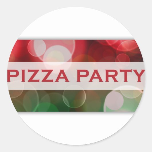 Pizzeria Party Runder Aufkleber (Vorderseite)