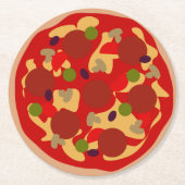 Pizzeria Pepperoni Fastfood Party Untersetzer (Vorderseite)
