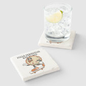 Pizzeria perfekt, beiß steinuntersetzer (Seitenansicht)