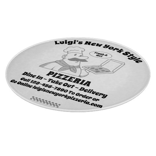 Pizzeria Pizza im Detail Pizza Koch Schneidebrett (Ecke)