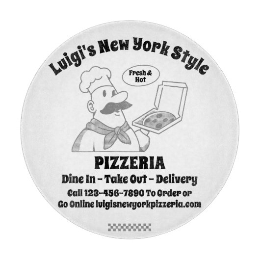 Pizzeria Pizza im Detail Pizza Koch Schneidebrett (Vorderseite)