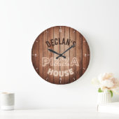 Pizzeria Pizza Italienischer Individuelle Name Große Wanduhr (Zuhause)