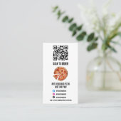 Pizzeria Pizza Muster QR Code Business Card Visitenkarte (Stehend Vorderseite)
