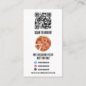 Pizzeria Pizza Muster QR Code Business Card Visitenkarte (Vorderseite)