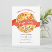 Pizzeria Pizza Party Kindergeburtstag Einladung (Stehend Vorderseite)