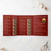 Pizzeria, Pizzeria Menu Tri-Fold Flyer Dreifach Gefaltete Einladung (Innenseite)
