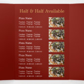 Pizzeria, Pizzeria Menu Tri-Fold Flyer Dreifach Gefaltete Einladung (Innenseite Mitte)