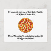 Pizzeria Promotional Postcard Cusomtizable Text Postkarte (Vorderseite)