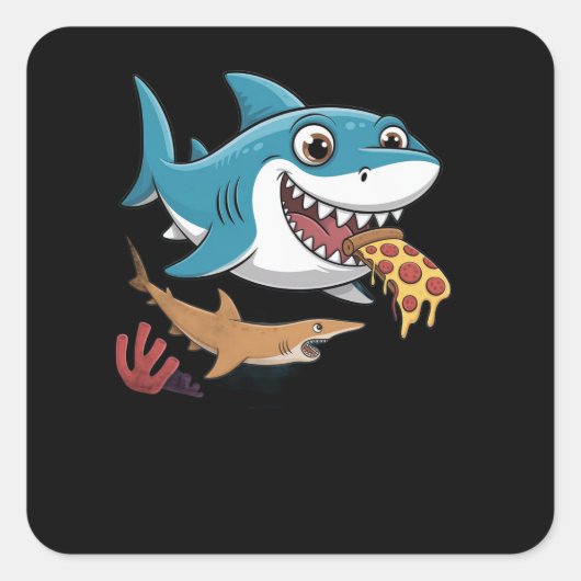 Pizzeria Quadratischer Aufkleber (Vorderseite)