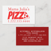 Pizzeria Red Banger Business Card Visitenkarte (Vorne/Hinten)