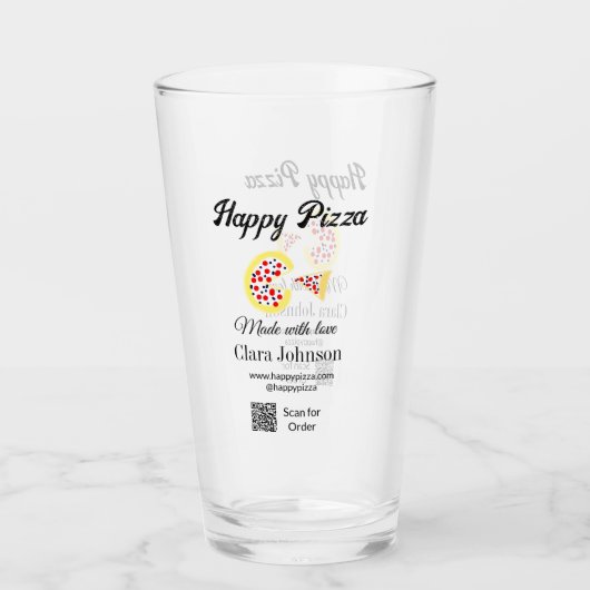 Pizzeria Restaurant Cafe Pizzeria Scan QR-Code bes Glas (Vorderseite)