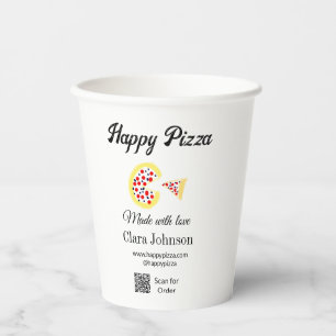 Pizzeria Restaurant Café Pizzeria Scan QR-Code bes Pappbecher