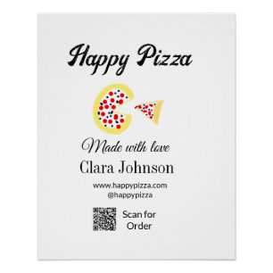 Pizzeria Restaurant Cafe Pizzeria Scan QR-Code bes Poster
