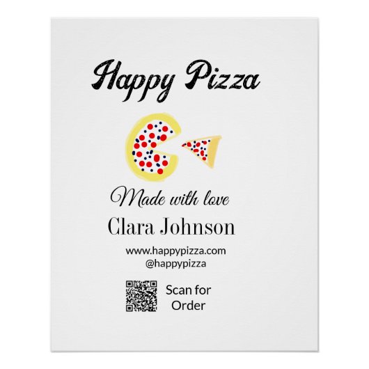 Pizzeria Restaurant Cafe Pizzeria Scan QR-Code bes Poster (Vorderseite)
