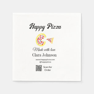 Pizzeria Restaurant Café Pizzeria Scan QR-Code bes Serviette
