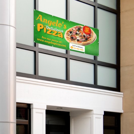 Pizzeria Restaurant Grosse Außenwand Banner (Äußeres Gebäude)