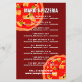 Pizzeria-Restaurant-Menü-Flugblatt-Vorlage Flyer (Hinten)