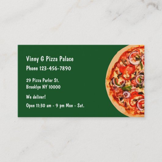 Pizzeria-Restaurant Visitenkarte (Vorderseite)