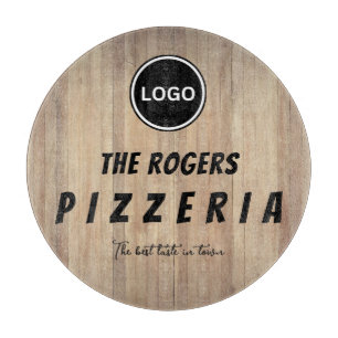 Pizzeria Rustic Wood Business Logo Schneidebrett