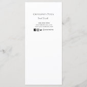 Pizzeria / Speisewagen Menükarte (Rückseite)