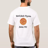 Pizzeria Uniform Vollständig anpassbarer Text T-Shirt (Rückseite)