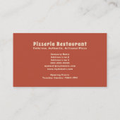 Pizzeria Visitenkarte (Rückseite)