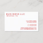 Pizzeria Visitenkarte (Rückseite)