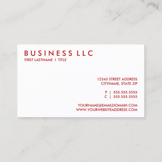 Pizzeria Visitenkarte (Rückseite)