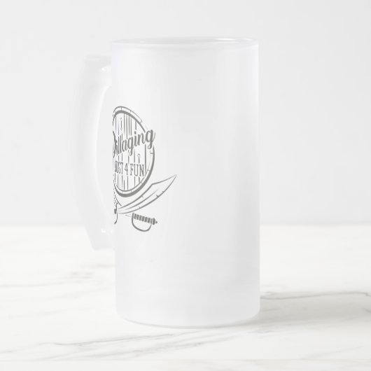 PJ4f "Fass-" Bier-Tasse Mattglas Bierglas (Vorderseite Links)