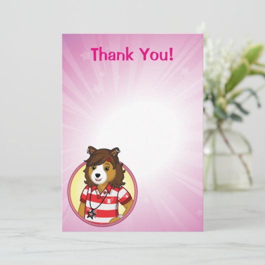 Pj-Collie Dankeskarte (Stehend Vorderseite)