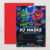 Pj Mask Einladung (Vorne/Hinten)