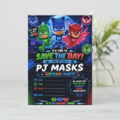 Pj Mask Einladung (Stehend Vorderseite)