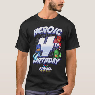 Pj Masks Group Shot Heroic 4th Birthday T-Shirt