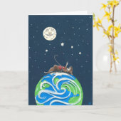 PJ McMouse Grußkarten Karte (Gelbe Blume)