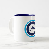 PJK 11oz Mug / dolphin logo / blue inside Zweifarbige Tasse (Vorderseite Links)
