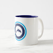 PJK 11oz Mug / dolphin logo / blue inside Zweifarbige Tasse (VorderseiteRechts)
