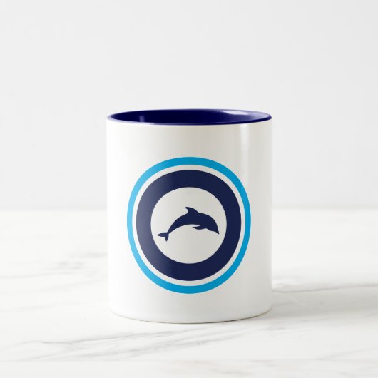 PJK 11oz Mug / dolphin logo / blue inside Zweifarbige Tasse (Mittel)