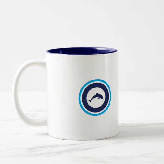 PJK 11oz Tasse / Blau mit Delphin (Links)