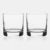 PJK 12oz Rocks Glas Set von 2 / schwarzes Logo & K (Rechts)