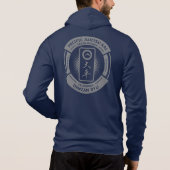 PJK Bella Zip Hoodie / graues Logo auf blau (Rückseite)