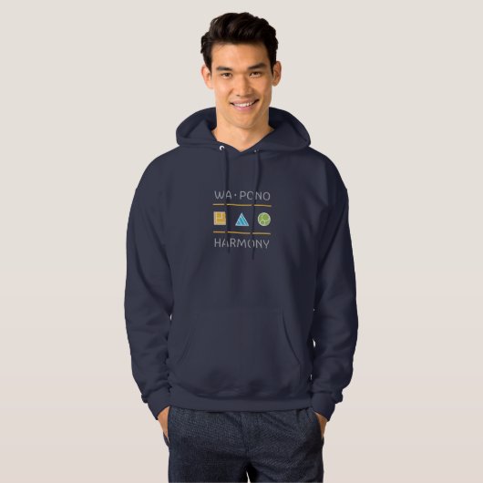 PJK Men's Navy Pullover Hoodie / WPH & kanji (Vorne ganz)