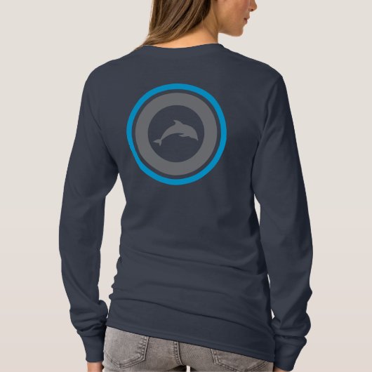 PJK Women's Navy Long Sleeve T-Shirt (Rückseite)