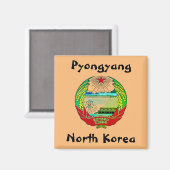 Pjöngjang, Nordkorea (DVRK), Einsiedlerreich Magnet (Vorderseite/Rückseite)