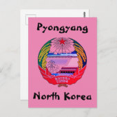Pjöngjang, Nordkorea (DVRK), Einsiedlerreich Postkarte (Vorne/Hinten)