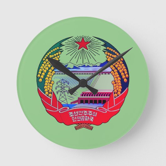 Pjöngjang, Nordkorea (DVRK), Einsiedlerreich Runde Wanduhr (Vorderseite)