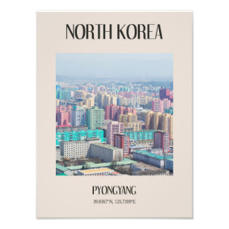 Pjöngjang North Korea Travel Poster DVRK