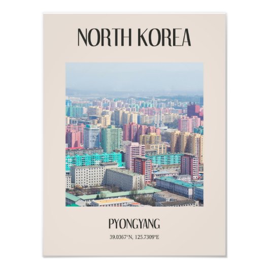 Pjöngjang North Korea Travel Poster DVRK (Vorne)