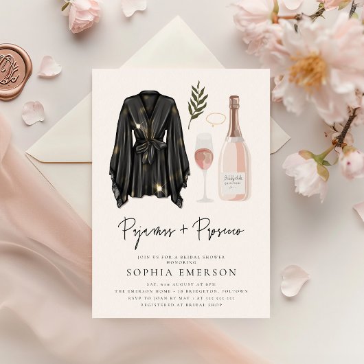 PJ's and Prosecco Pajama Party Brautparty Einladung