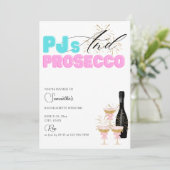 PJs Prosecco Pajama Party Bachelorette Weekend Einladung (Stehend Vorderseite)